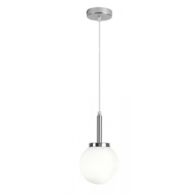 LATINA 1x40W, E14, IP44 Závěsné svítidlo, těleso kov, povrch chrom lesk, difuzor sklo opál, pro žárovku 1x40W, E14, 230V, do koupelny IP44, tř.1, rozměry d=150mm, vč závěs kabelu l=1200mm, lze zkrátit.