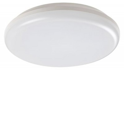 ERIKAS Stropní přisazené svítidlo, základna plast, povrch bílá, difuzor plast opál, LED 24W, 2160lm, neutrální 4000K, Ra80, 230V, IP64, tř.1, rozměry d=315mm