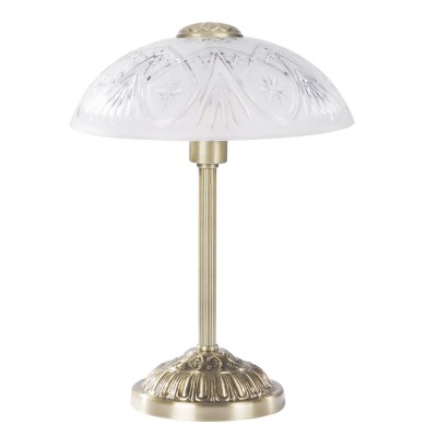 SIGYN  TABLE 1x40W E14 Stolní lampa, základna kov, povrch mosaz zlatá lesk, difuzor sklo mat s broušeným vzorem, pro žárovku 1x40W, E14, 230V, IP20, tř.1. rozměry d=300mm h=420mm