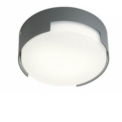 RIKSHAVN, LED 16W, IP54 Stropní venkovní svítidlo kruhové, těleso kov, povrch tmavě šedá, difuzor plast opál, LED 16W, 1711lm, teplá 3000K, 230V, IP54, Ra80, tř.1. rozměry d=250mm, h=60mm.