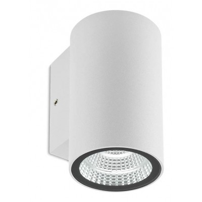 TUBTU D, LED 1x3W, IP65 Nástěnné venkovní svítidlo, těleso kov, povrch bílá mat, tmavě šedá/hnědá, kryt sklo, LED 1x3W/360lm, 2x3W/660lm, teplá 3000K, Ra82, 230V, IP65, tř.1, rozměry d=58,5mm, h=103mm svítí dolů