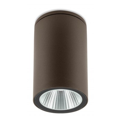 TUBU C, LED 1x3W, IP65 Stropní přisazené venkovní svítidlo, těleso kov, povrch hnědá, kryt sklo, LED 3W, 360lm, teplá 3000K, Ra82, 230V, IP65, tř.1, rozměry d=60mm, h=105mm.