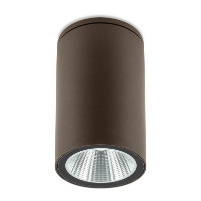 TUBU C, LED 1x3W, IP65 Stropní přisazené venkovní svítidlo, těleso kov, povrch hnědá, kryt sklo, LED 3W, 360lm, teplá 3000K, Ra82, 230V, IP65, tř.1, rozměry d=60mm, h=105mm.