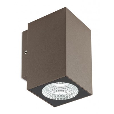 HOLSTEBRO 1x3W, IP65 Nástěnné venkovní svítidlo, těleso kov, povrch hnědá, LED 1x3W, 360lm, teplá 3000K, Ra82, 230V, IP65, tř.1, rozměry 58,5x58,5x103mm, svítí dolů.