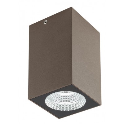 HOLSTEBRO C, 1x3W, IP65 Stropní přisazené venkovní svítidlo, těleso kov, povrch hnědá, kryt sklo, LED 3W, 360lm, teplá 3000K, Ra82, 230V, IP65, tř.1, rozměry 60x60mm, h=105mm.