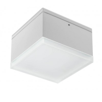 TASTRUP SQ, LED 9W, IP54 Stropní přisazené venkovní svítidlo, těleso kov, povrch bílá mat/tmavě šedá, difuzor plast opál, LED 9W, 882lm, teplá 3000K, Ra80, 230V, IP54, tř.1, rozměry 108x108mm, h=70mm.