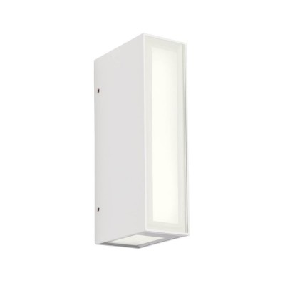 LODI W, 8W, IP54 Nástěnné venkovní svítidlo, těleso hliník, povrch bílá, difuzor sklo, LED 8W, 913/583lm, teplá 3000K, Ra80, 230V, IP54, rozměry 165x75x45mm, svítí nahoru/dolů/dopředu