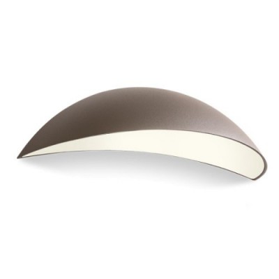 BARMA Nástěnné venkovní svítidlo, těleso hliník, povrch hnědá, difuzor plast opál, LED 18W, 1620/1053lm, teplá 3000K, Ra80, 230V, IP54, rozměry 346x114x100mm, svítí dolů