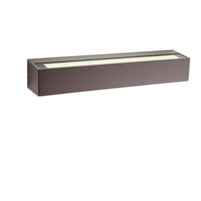 ROSI WDU, 12W, IP65 Nástěnné venkovní svítidlo, těleso hliník, povrch hnědá rez, difuzor sklo, LED 12W, 1452/1022lm, teplá 3000K, Ra80, 230V, IP65, rozměry 220x50x70mm, svítí nahoru/dolů