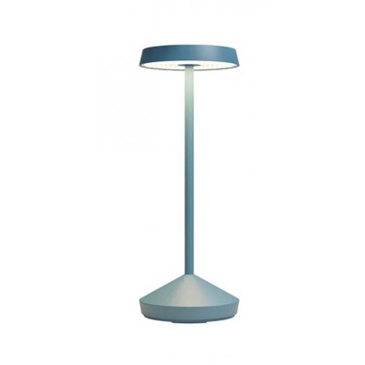 CAESA 2,2W, IP65, CCT Stolní venkovní lampa, hliník, povrch modrá, LED 2,2W, nastav. teplota CCT teplá 2700K-3000K,161lm, dotyk. stmív, napájení USB 3,7V baterie 4400mAh, svítí až 9h, IP65, d=110mm, h=295mm