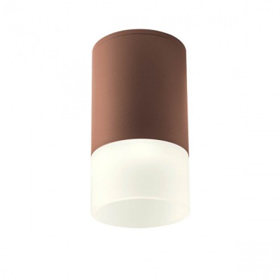 FLAVES I 6W, IP54 Stropní přisazené bodové venkovní svítidlo, těleso hliník, povrch tmavě hnědá, difuzor plast opál, LED 6W, teplá 3000K, 518lm, 230V, IP54, Ra80, tř.1, rozměry d=90mm, h=165mm.