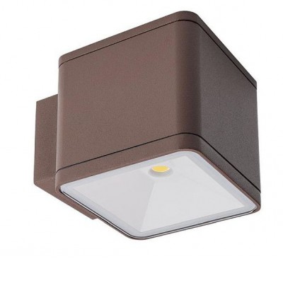 GALAT WD, 1x6W, IP54 Nástěnné venkovní svítidlo, těleso kov, povrch hnědá, kryt sklo, LED 1x6W,706lm, neutrální 4000K, Ra82, 230V, IP54, tř.1, rozměry 90x90x121mm, svítí dolů.