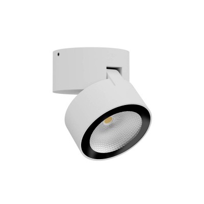 CERESO PL 13W Stropní bodové venkovní svítidlo, výklopné, těleso hliník, povrch bílá mat, krycí sklo čiré, LED 13W, 990lm, teplá 3000K, vyzař. úhel 63°, Ra80, 230V, IP65, tř.1, rozměry d=90mm, h=90mm.