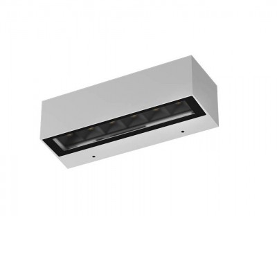 ROSI WL 14,5W IP65 Nástěnné venkovní svítidlo, těleso hliník, povrch bílá mat,  krycí sklo čiré, LED 14,5W, 924lm, teplá 3000K, vyzař. úhel 72°, Ra80, 230V, IP65, tř.1, rozměry 380x60x75mm, svítí dolů.