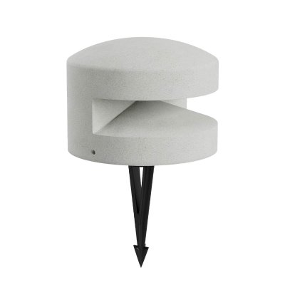 OXYTO 15W 180° 24V Sloupkové svítidlo, těleso beton, barva slonová kost, dif sklo opál, LED 15W, 396lm, teplá 2700K, vyzař. úhel 180°, Ra90, 24V, IP65, tř.3, rozměry d=250mm, h=185mm, vč. bodce do záhonu.
