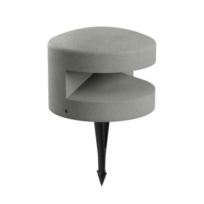 OXYTO 15W 180° 24V Sloupkové svítidlo, těleso beton, barva tm. šedá, dif sklo opál, LED 15W, 396lm, teplá 2700K, vyzař. úhel 180°, Ra90, 24V, IP65, tř.3, rozměry d=250mm, h=185mm, vč. bodce do záhonu.