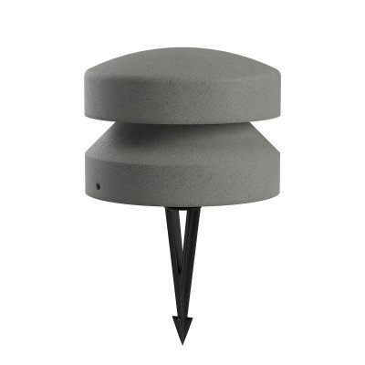 OXYTO 15W 360° 24V Sloupkové svítidlo, těleso beton, barva tm. šedá, dif sklo opál, LED 15W, 539lm, teplá 3000K, vyzař. úhel 360°, Ra90, 24V, IP65, tř.3, rozměry d=250mm, h=185mm, vč. bodce do záhonu.