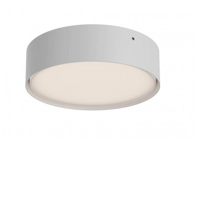 DULO PL R 29,5W CCT DALI Stropní venkovní svítidlo, hliník, bílá mat, dif plast opál, LED 29,5W, 2663lm-2803lm, přepín CCT teplá 2700K-3000K, stmív. DALI, vyzař úhel 114°, Ra80, 230V, IP65, tř.1, rozměry d=300mm, h=60mm.