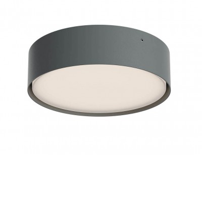 DULO PL R 21W CCT DALI Stropní venkovní svítidlo, hliník, tm. šedá, dif plast opál, LED 21W, 1798lm-1890lm, přepín CCT teplá 2700K-3000K, stmív. DALI, vyzař úhel 114°, Ra80, 230V, IP65, tř.1, rozměry d=220mm, h=60mm.