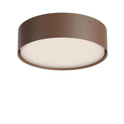 DULO PL R 29,5W CCT DALI Stropní venkovní svítidlo, hliník, hnědá, dif plast opál, LED 29,5W, 2663lm-2803lm, přepín CCT teplá 2700K-3000K, stmív. DALI, vyzař úhel 114°, Ra80, 230V, IP65, tř.1, rozměry d=300mm, h=60mm.
