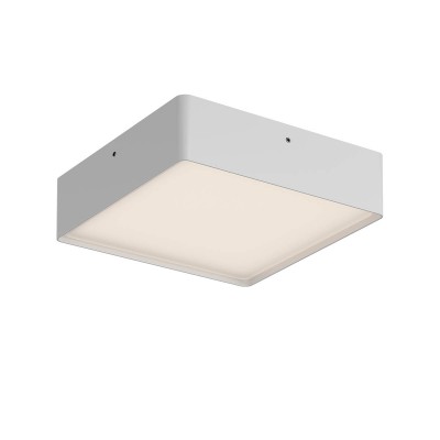 DULO PL SQ 29,5W CCT Stropní venkovní svítidlo, těleso hliník, povrch bílá mat, dif plast opál, LED 29,5W, 2663lm-2803lm, přepín CCT teplá 2700K-3000K, vyzař úhel 114°, Ra80, 230V, IP65, tř.1, rozměry 270x60x270mm.