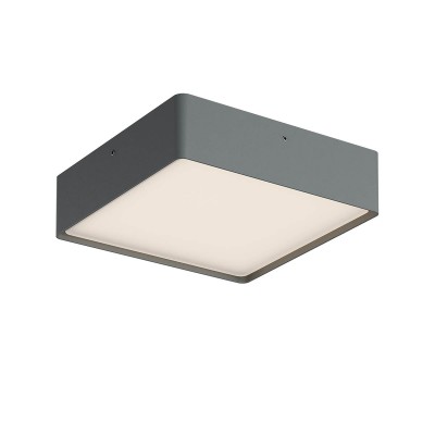 DULO PL SQ 29,5W CCT Stropní venkovní svítidlo, těleso hliník, povrch tm. šedá, dif plast opál, LED 29,5W, 2663lm-2803lm, přepín CCT teplá 2700K-3000K, vyzař úhel 114°, Ra80, 230V, IP65, tř.1, rozměry 270x60x270mm.