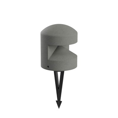 OXYTO 8W 180° 230V Sloupkové svítidlo, těleso beton, barva tm. šedá, dif sklo opál, LED 8W, 159lm, teplá 3000K, vyzař. úhel 180°, Ra90, 230V, IP65, tř.1, rozměry d=160mm, h=185mm, vč. bodce do záhonu.
