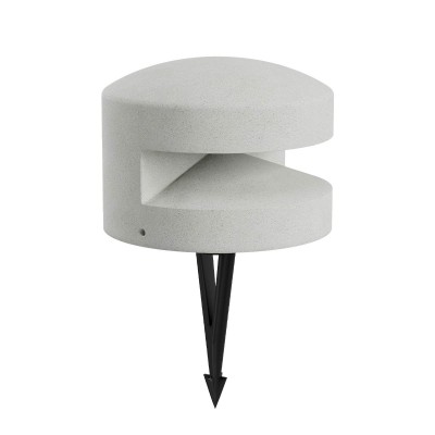 OXYTO 15W 180° 230V Sloupkové svítidlo, těleso beton, barva slonová kost, dif sklo opál, LED 15W, 308lm, teplá 2700K, vyzař. úhel 180°, Ra90, 230V, IP65, tř.1, rozměry d=250mm, h=185mm, vč. bodce do záhonu.