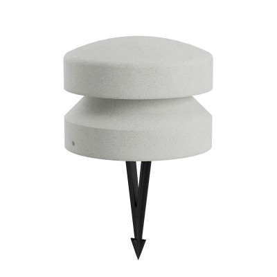 OXYTO 15W 360° 230V Sloupkové svítidlo, těleso beton, barva slonová kost, dif sklo opál, LED 15W, 542lm, teplá 2700K, vyzař. úhel 360°, Ra90, 230V, IP65, tř.1, rozměry d=250mm, h=185mm, vč. bodce do záhonu.