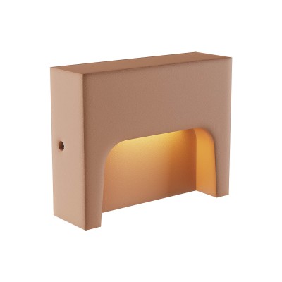 PLONK WL 6W IP65 Nástěnné venkovní svítidlo, těleso beton, povrch hliněná, dif sklo opál, LED 6W, 305lm, teplá 2700K, Ra80, 230V, IP65, tř.1, rozměry 150x120x46mm, svítí dolů.