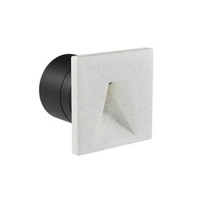 HOKU WL II 2,5W IP65 Vestavné venkovní svítidlo do stěny, těleso beton, povrch slonová kost, LED 2,5W, 81lm, teplá 3000K, vyzař. úhel 40°, Ra90, 230V, IP65, rozměry 100x100x90mm, svítí dolů.