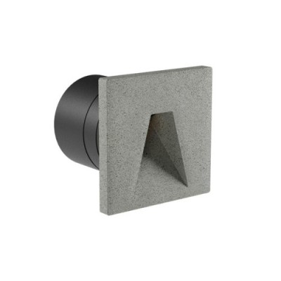 HOKU WL II 2,5W IP65 Vestavné venkovní svítidlo do stěny, těleso beton, povrch slonová kost/tmavě šedá, LED 2,5W, teplá 2700K/78lm, teplá 3000K/81lm, vyzař. úhel 40°, Ra90, 230V, IP65, rozměry 100x100x90mm, svítí dolů.
