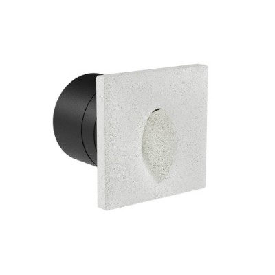 HOKU WL III 2,5W IP65 Vestavné venkovní svítidlo do stěny, těleso beton, povrch slonová kost, LED 2,5W, 65lm, teplá 2700K, vyzař. úhel 40°, Ra90, 230V, IP65, rozměry 100x100x90mm, svítí dolů.