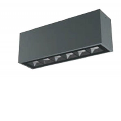 ROSI PL 15W IP65 DALI Stropní přisazené venkovní svítidlo, těleso hliník, povrch tm. šedá, krycí sklo čiré, LED 15W, 1180lm, teplá 3000K, stmív. DALI, vyzař. úhel 38°, Ra80, 230V, IP65, tř.1, rozměry 265x95x69mm.