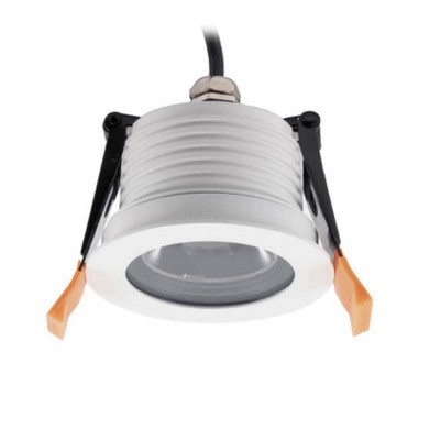 FOETE 12W, IP65 Stropní, vestavné, bodové, svítidlo, těleso hliník, povrch bílá mat, LED 12W, teplá 3000K. 1140lm, 230V, IP65, d=85mm, h=87mm.