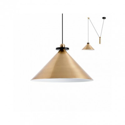 LIMBA, 42W, E27 Závěsné svítidlo, nast. výška, těleso kov, vně bronz z černými prvky, zevnitř povrch bílá mat,  stínítko hliník, 42W, E27, 230V, IP20, stínítko d=420mm,  h=250mm vč.záv.kabelu h=1021mm, lze zkrátit