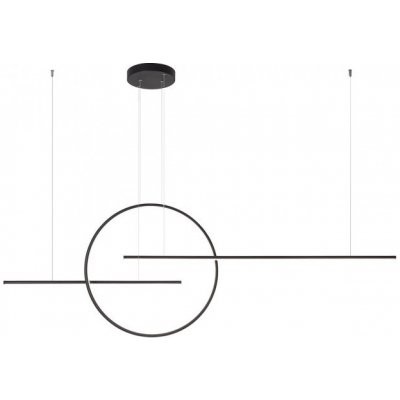 TOGO 2 Závěsné svítidlo, těleso hliník/kov, povrch bílá nebo černá, difuzor plast opál, LED 66W, teplá 3000K/5016lm nebo neutrální 4000K/5286lm, Ra80, stmív., 230V, IP20, rozměry d=600mm, rozměry 1752x100x40mm, vč.záv.kabelu, lze zkrátit