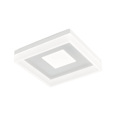 MALA SQ, 55W Stropní přisazené  svítidlo, základna hliník/kov, povrch bílá, difuzor plast opál, LED 55W, 3575lm, teplá 3000K, Ra80, stmívatelné STEP vyp/zap, 230V IP20, rozměry 510x510x85mm