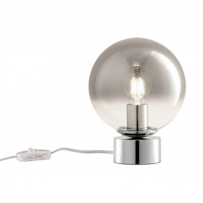 KOLER TL Stolní lampa, základna kov, povrch chrom/zlatá, stínítko sklo opál/kouřová šedá, pro žárovku 1x42W, E27, 230V, IP20, tř.2, rozměry d=200mm, h=250mm.