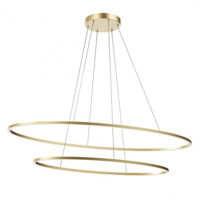 NITITDUM HL I 108W, CCT oválné Závěsné svítidlo, těleso kov, povrch bronz, dif plast opál, LED 108W, CCT přepín tepl. teplá 3000K-neutrální 4000K, 6974lm, stmív. STEP, Ra90, 230V, IP20, tř.1, rozměry 1300+950mm, vč. závěs lanka.
