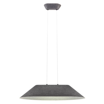 ALBADA HL R 12W Závěsné svítidlo, lustr, základna kov, stínítko textil vnější tm. šedá, vnitřní šedá, LED 12W, 872lm, teplá 2700K, Ra90, 230V, IP20, tř.2, rozměry d=750mm, h=152mm, vč. lank závěsu l=2012mm, lze zkr
