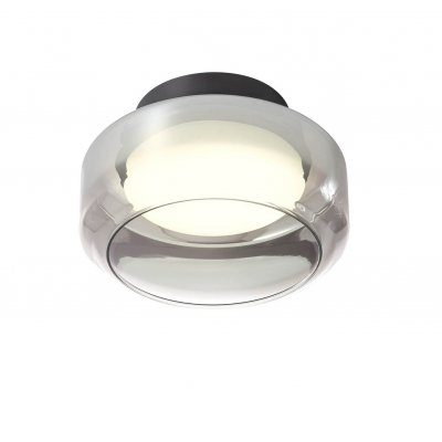 DELF PL 18W/24W/36W CCT Stropní svítidlo, základna kov, povrch černá, dif plast opál, stínítko sklo kouřové, LED 18W/1257lm, 24W/1731lm, 36W/2347lm, přepín CCT teplota teplá 3000K/neutr 4000K, Ra94, 230V, IP20, tř.1, rozměry dle typu.