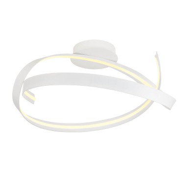 BRUGE PL 34W STEP Stropní svítidlo, základna hliník, povrch bílá, dif plast opál, LED 34W, 2380lm, teplá 3000K, stmív. STEP, 230V, IP20, tř.2, rozměry d=600mm, h=240mm.