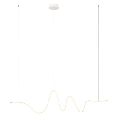 BRUGE HL 34W, STEP Závěsné svítidlo, základna hliník, povrch bílá, dif plast opál, LED 34W, 2380lm, teplá 3000K, stmív. STEP, 230V, IP20, tř.2, rozměry 1600x400mm, vč závěs lanka l=1100mm, lze zkr.