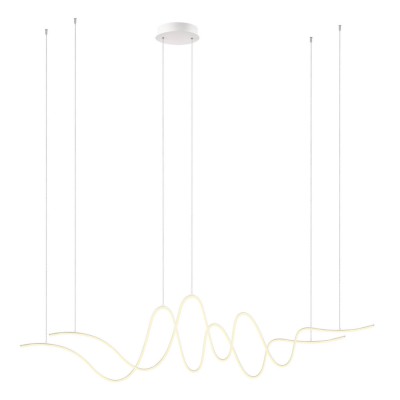 BRUGE HL 68W, STEP Závěsné svítidlo, základna hliník, povrch bílá, dif plast opál, LED 68W, 4760lm, teplá 3000K, stmív. STEP, 230V, IP20, tř.2, rozměry 1710x400mm, vč závěs lanka l=1100mm, lze zkr.