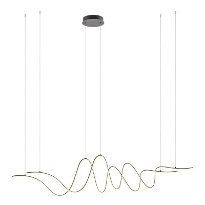 BRUGE HL 68W, STEP Závěsné svítidlo, základna hliník, povrch černá, dif plast opál, LED 68W, 4760lm, teplá 3000K, stmív. STEP, 230V, IP20, tř.2, rozměry 1710x400mm, vč závěs lanka l=1100mm, lze zkr.