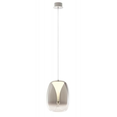 BERG HL 6W/8W/15W Závěsné svítidlo, základna kov, povrch chrom/černá, difuzor plast opál, stínítko sklo čiré/kouřové, LED 6W/420lm, 8W/560lm, 15W/1050lm, teplá 3000K, Ra80, 230V, IP20, tř.2, rozměry dle typu.