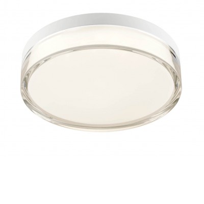 SUKIE 8W IP44 Stropní svítidlo, základna kov, povrch bílá mat, dif plast opál a čirý, LED 8W, 812lm, neutrální 4000K, Ra90, 230V, IP44, tř.1, rozměry d=150mm, h=49mm.