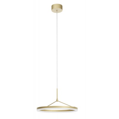 CIRCULUM HL 48W TRIAC Závěsné svítidlo, těleso hliník, povrch mosaz, difuzor plast opál, LED 48W, 4320lm, stmívatelné TRIAC, Ra80, 230V, IP20, rozměry d=800mm, h=380mm, vč závěs kabelu l=3000mm, lze zkrátit.