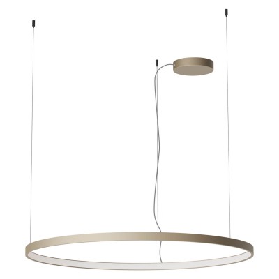 LEVERI HL R 75W TRIAC CCT Závěsné svítidlo, těleso hliník, povrch stříbrno-kávová, LED 75W, 5220lm-5411lm,  přepín. CCT teplá 2700K-neutr 4000K, stmív. TRIAC, Ra90, 230V, IP20, tř.1, d=1000mm, vč závěs lanka l=3000mm, lze zkr.